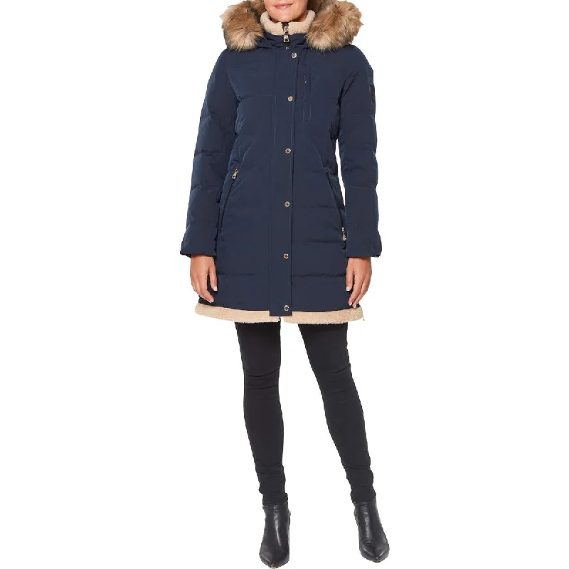 Soft Fabric Looks Vince Camuto Womens Shearling Lined Cold Weather Puffer Jacket