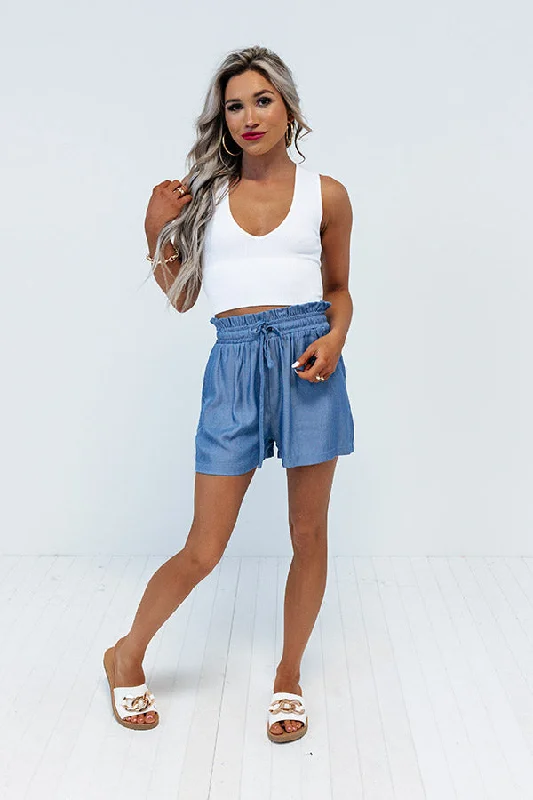 Comfortable Chic The Gail Shorts In Blue