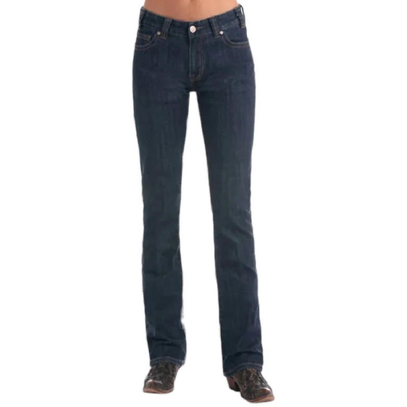 Effortless Looks Rock & Roll Cowgirl Juniors Boyfriend Jeans In Dark Wash