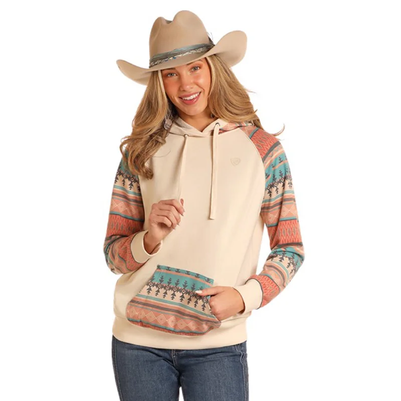Relaxed Fit Wear Rock & Roll Women's Aztec Sleeve Hoodie