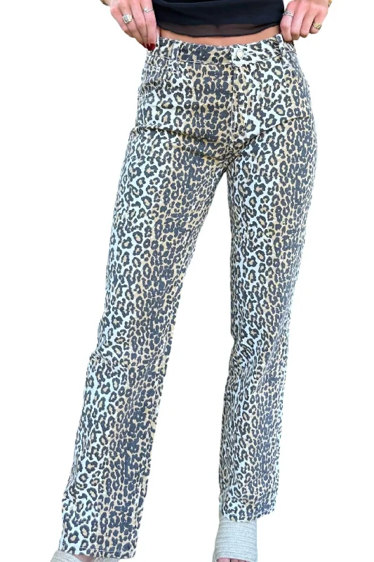Warm Layers The Sydney Jeans In Leopard Print