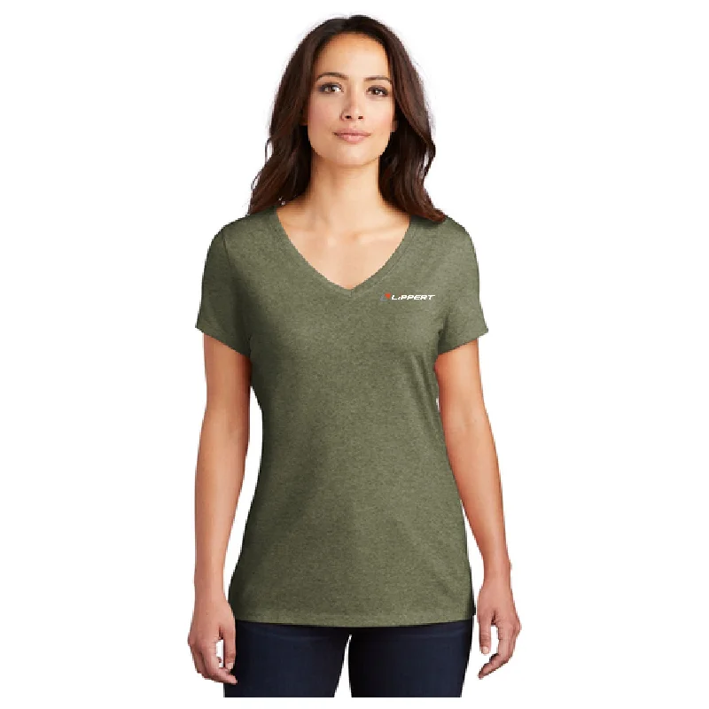 Comfortable Tops Ladies Softstyle V-Neck T-Shirt (Military Green)