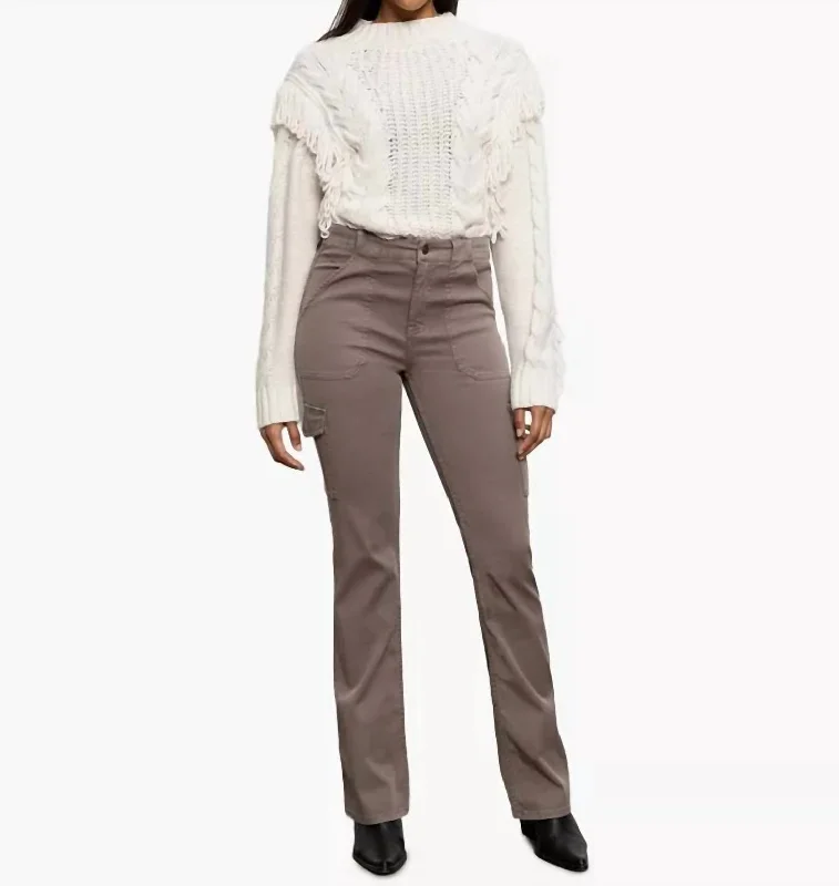 Soft Fabric Looks Sculpted Hayden Mid-Rise Bootcut Pants In Cocoa