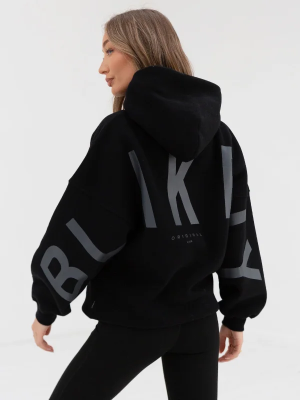 Cozy Lounge Wear Tonal Isabel Oversized Hoodie - Black