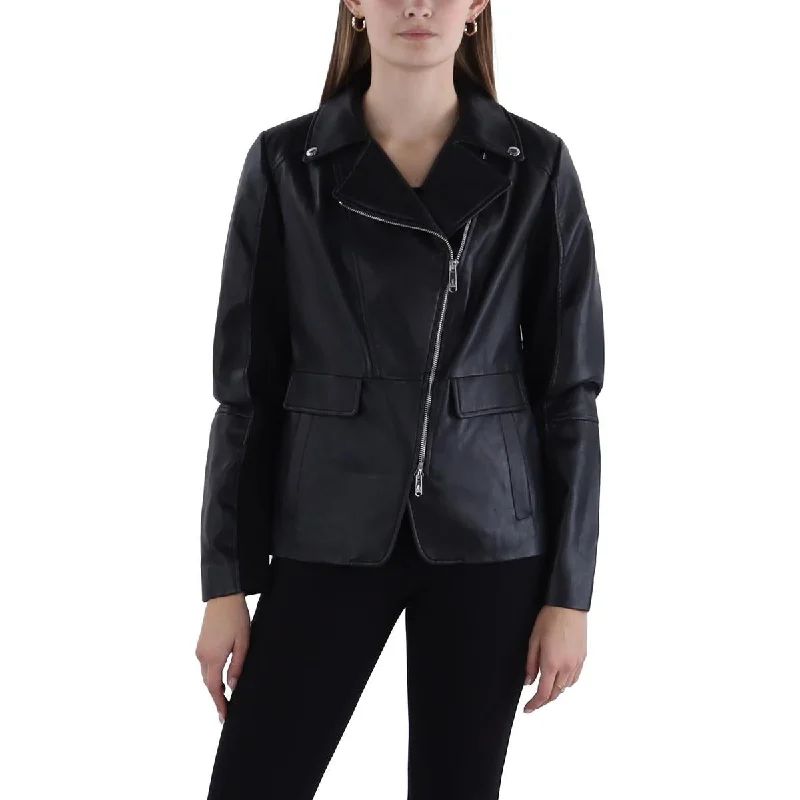 Comfortable Lifestyle Sam Edelman Womens Faux Leather Mixed Media Motorcycle Jacket