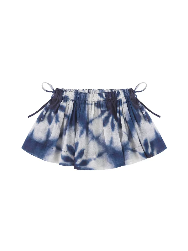 Relaxed Fashion mini printed voile gathered skirt