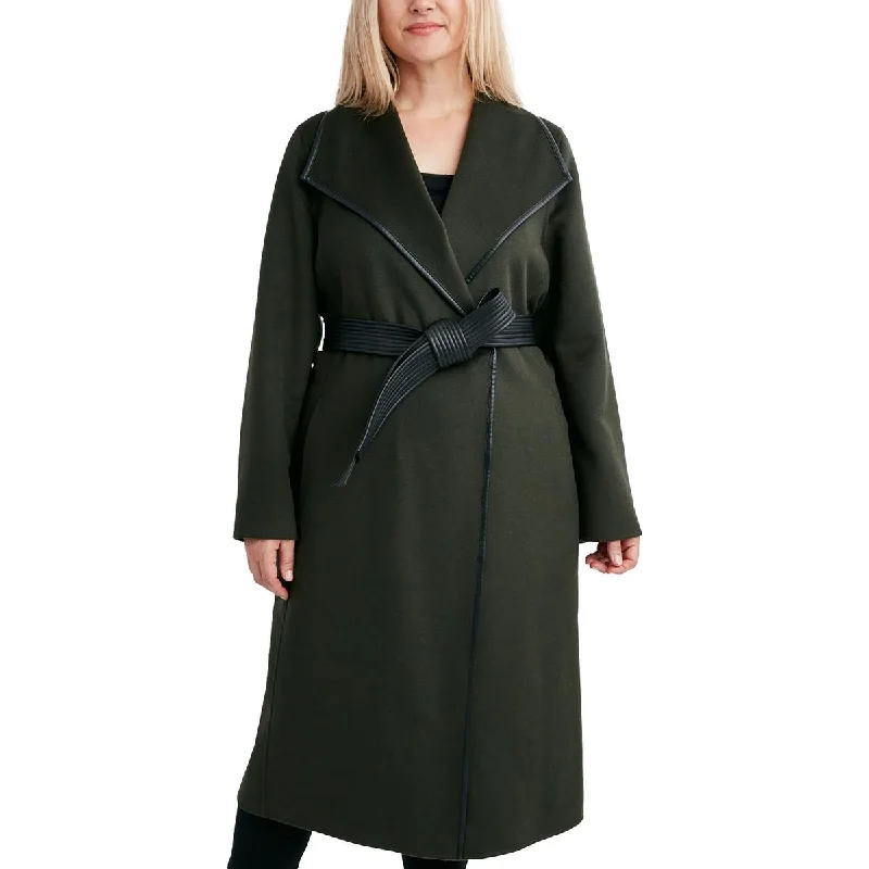 Versatile Casuals Tahari Womens Plus Wool Blend Long Trench Coat