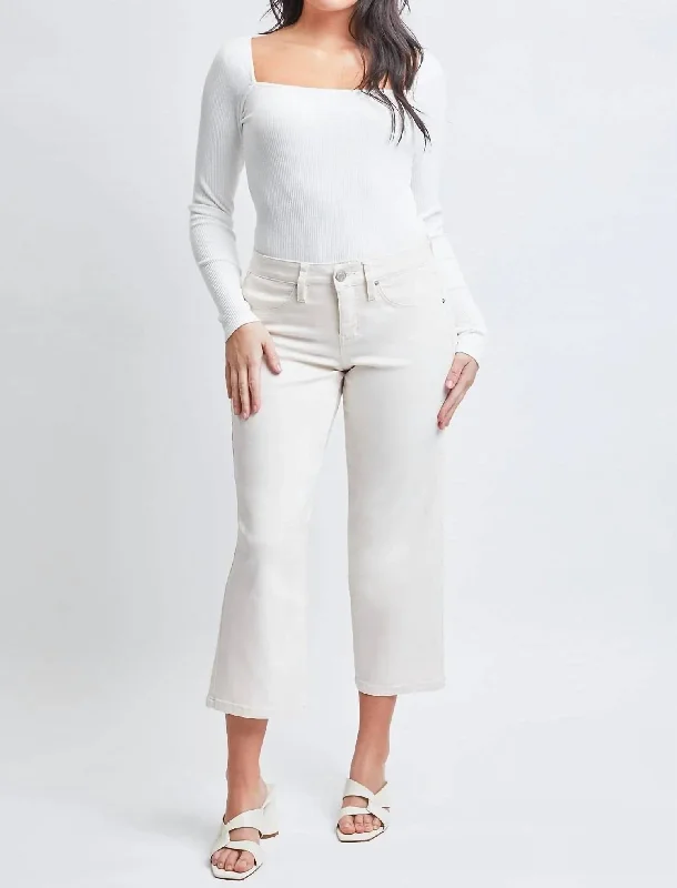 Elegant Dressing Missy High-Rise Hyperstretch Wide Leg Jeans In Gardenia