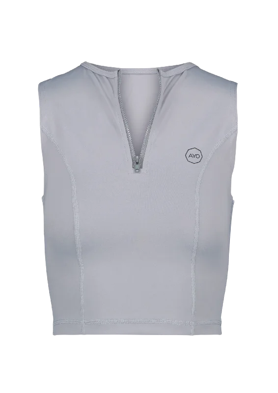 Easy Wear Chic Light grey - half zip tank top