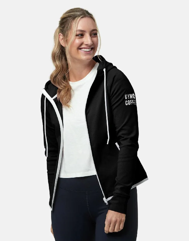 Relaxed Fashion Chill Zip Hoodie in Black