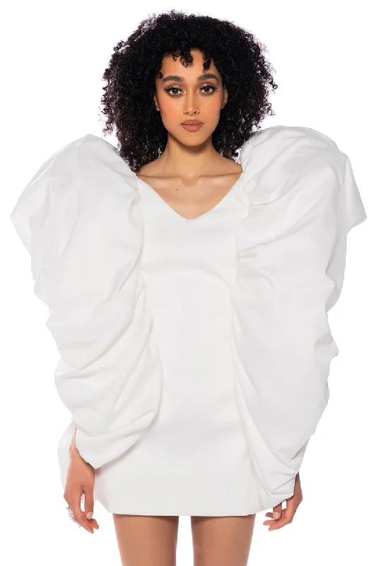 Chic Comfort Wear EVELYN PUFF FULL SLEEVE MINI DRESS
