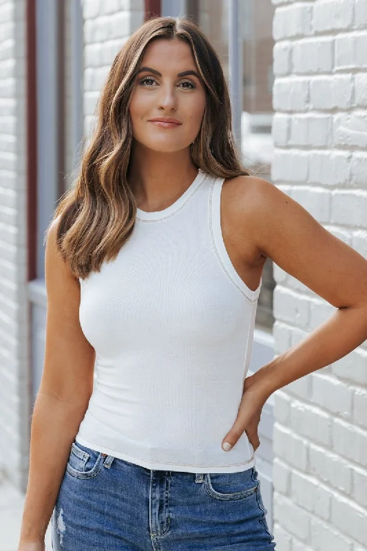 Relaxed Jackets Fitted Round Neck Tank Top - FINAL SALE