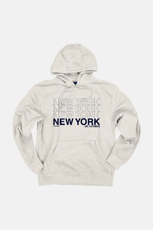 Light Fit NEW YORK or NOTHING Hoodie Oatmeal/Navy
