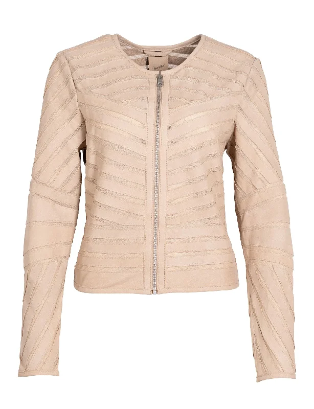 Soft Wearables Yva Leather Jacket, Beige