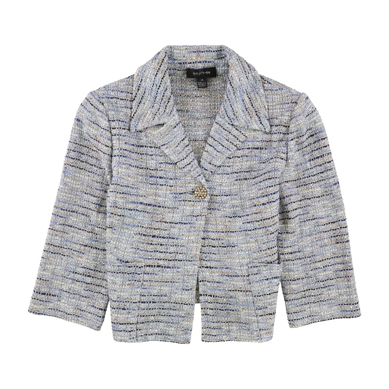 Comfortable Fashion Looks St. John Womens Tweed One Button Blazer Jacket