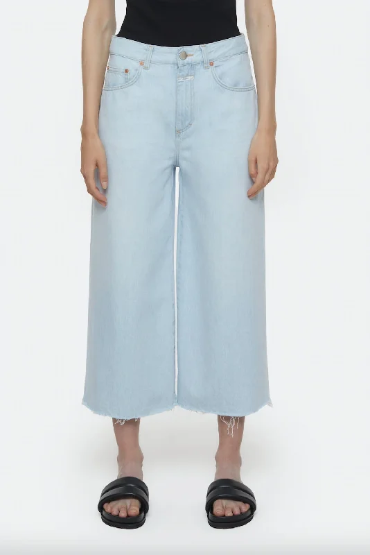 Comfortable Fashion Looks Lyna Wide Cropped Jeans In Light Blue