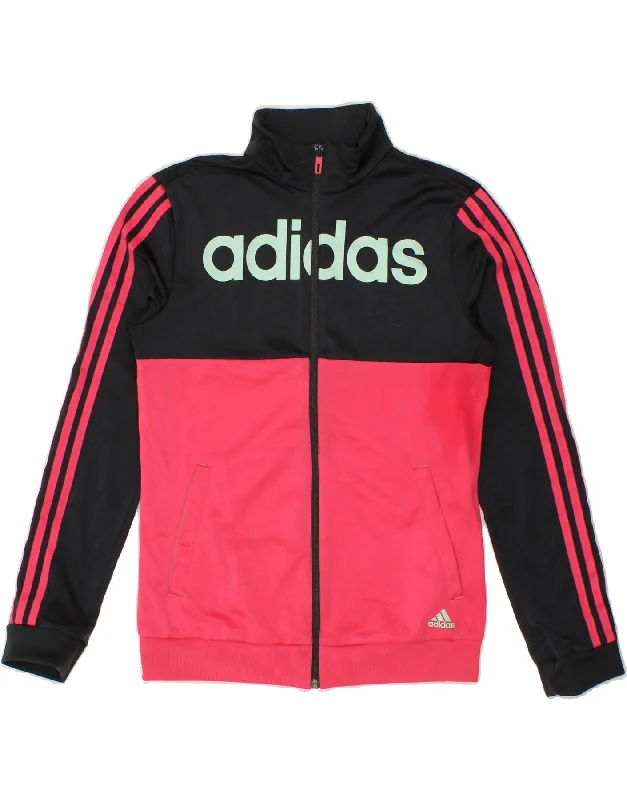 Chic Outfits ADIDAS Womens Tracksuit Top Jacket UK 12/14 Medium Pink Colourblock