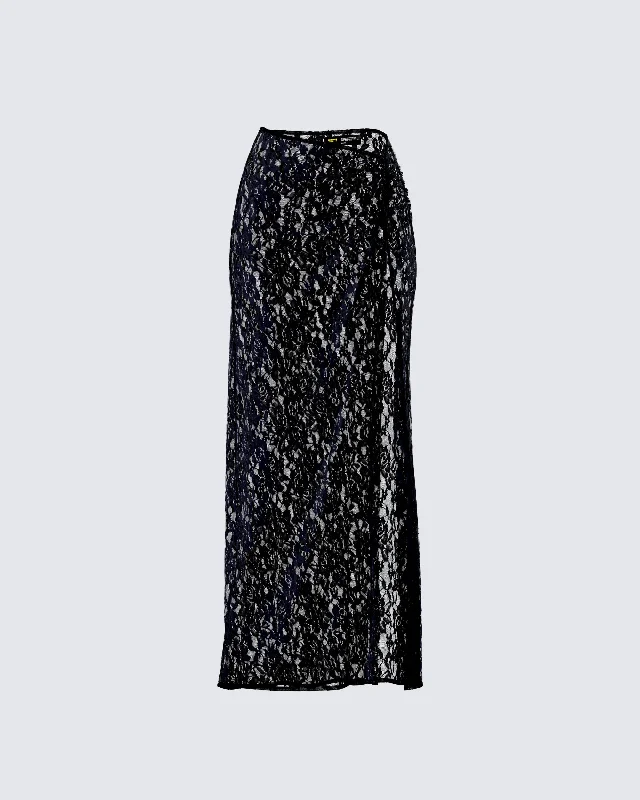 Light Layers Beatrix Black Lace Skirt