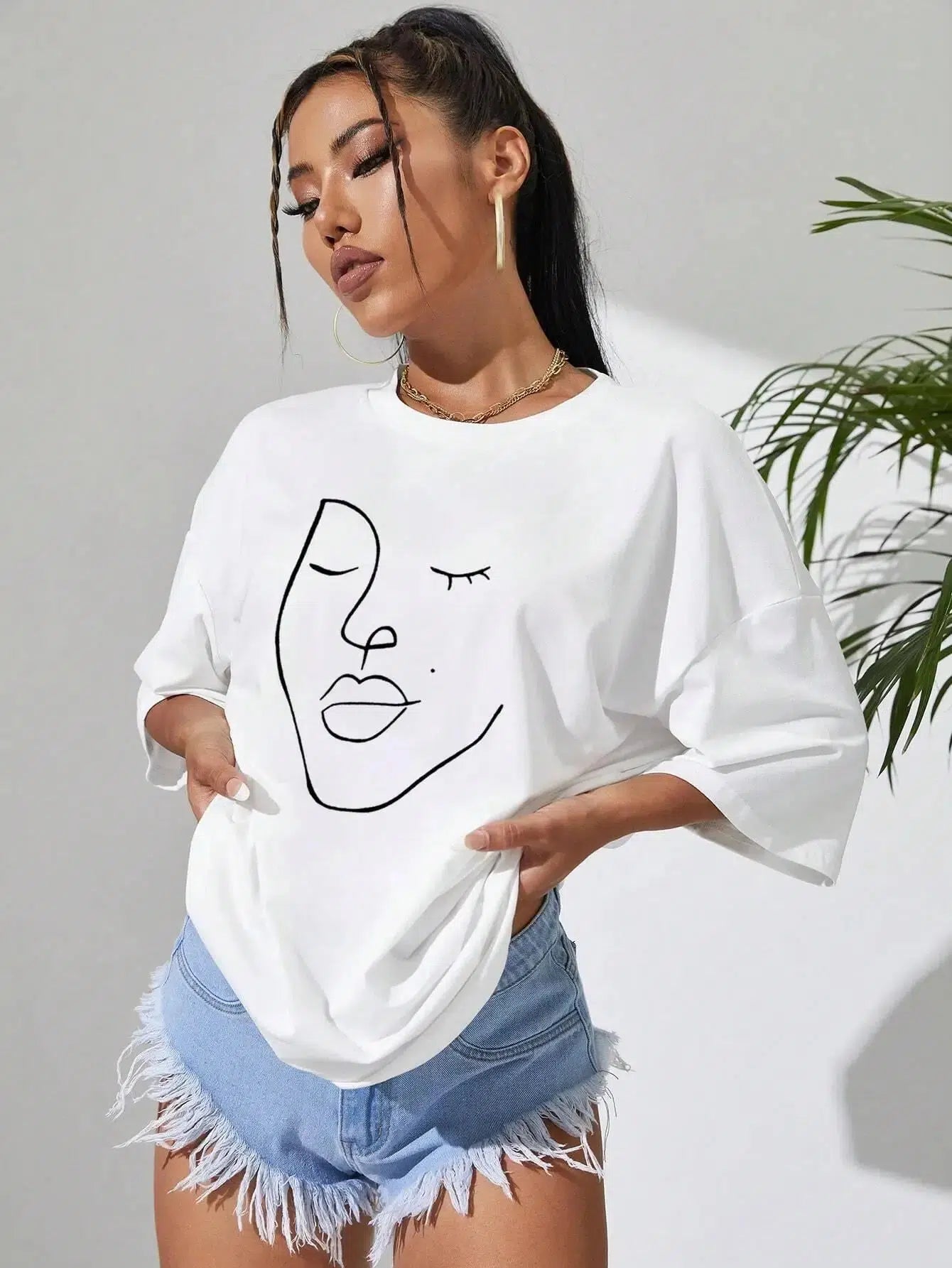 Cozy Essentials Abstract Woman Face Tee