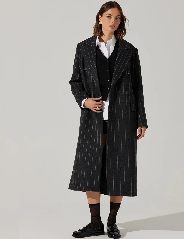 Effortless Dressing Morana Coat, Grey Stripe