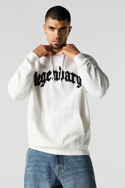 Comfortable Chic Legendary Embroidered Fleece Hoodie