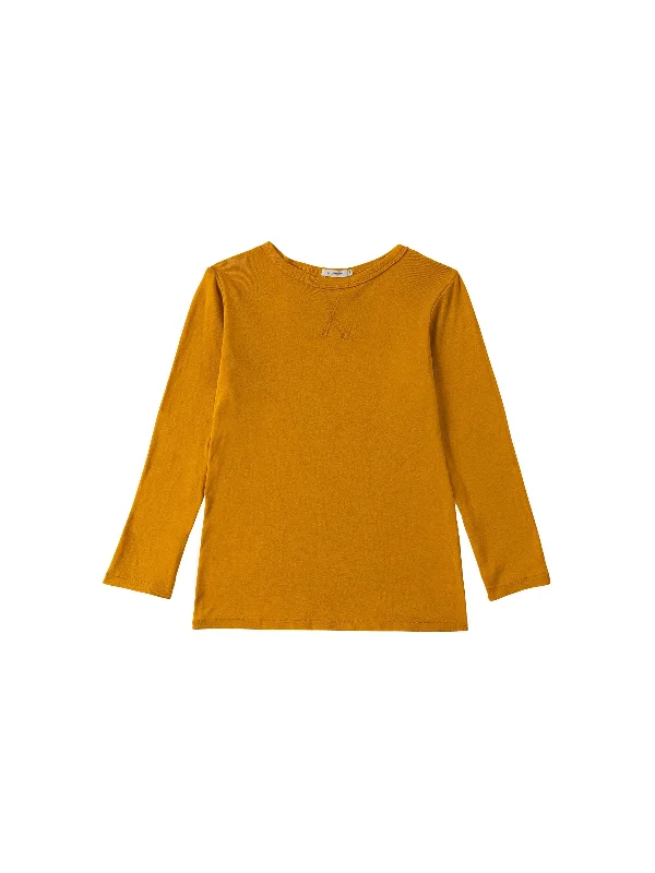 Comfortable Jeans mini rib layering long sleeve t.shirt