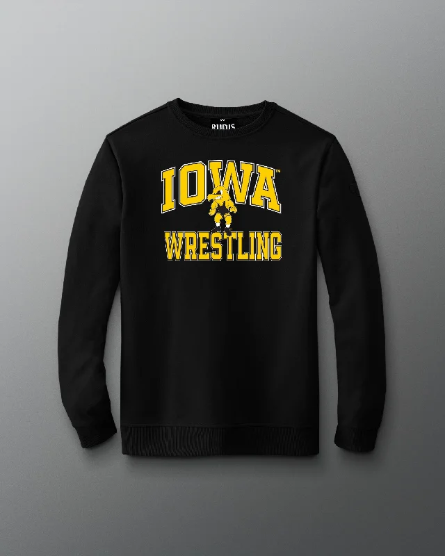 Casual Fit Wear Iowa Wrestling Herky Arch Terry Crewneck