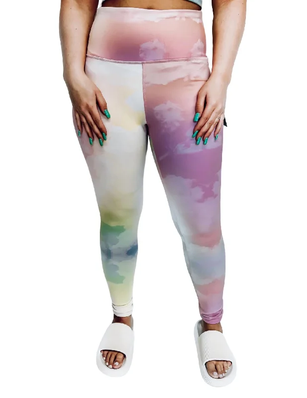 Comfortable Sweaters Full Length Legging In Rainbow Cloud