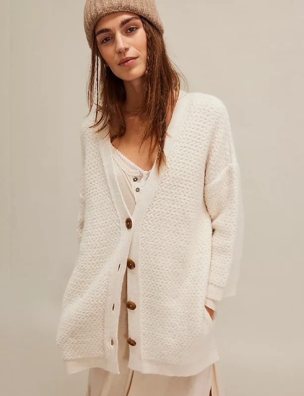 Breezy Outfits Herringbone Stitch Kimono, Ivory