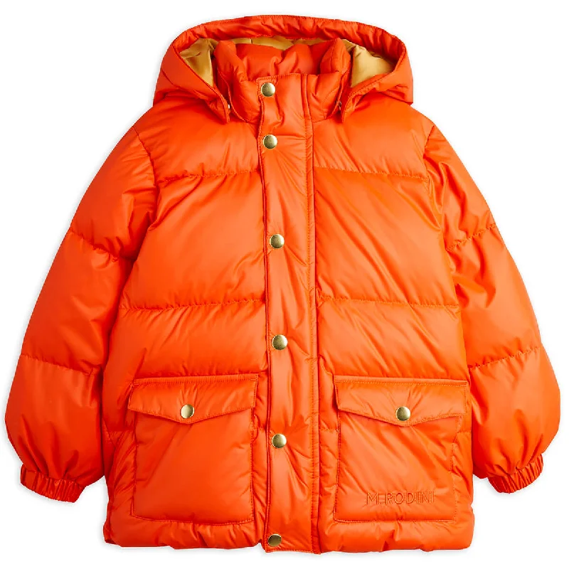 Comfortable Chic Heavy Hooded Puffer Jacket in Red by Mini Rodini