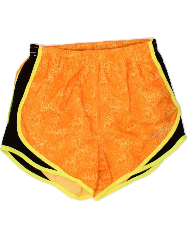 Cozy Lounge Wear NIKE Womens Dri Fit Abstract Pattern Sport Shorts UK 6 XS Orange Polyester Cozy Lounge Wear NIKE Womens Dri Fit Abstract Pattern Sport Shorts UK 6 XS Orange Polyester
