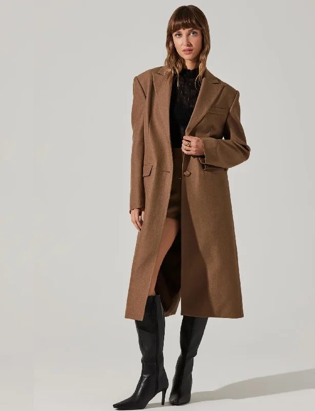Cozy Chic Trends Brylee Coat, Walnut