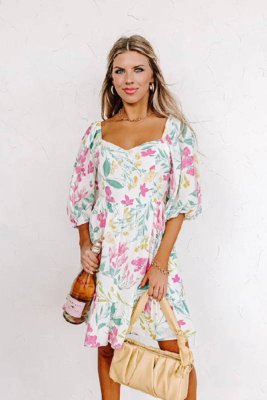 Timeless Style Door To Destiny Floral Dress in Ivory