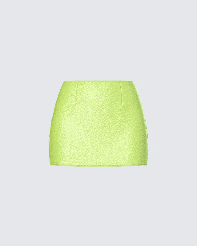 Effortless Dressing Courtney Yellow Sequin Mini Skirt