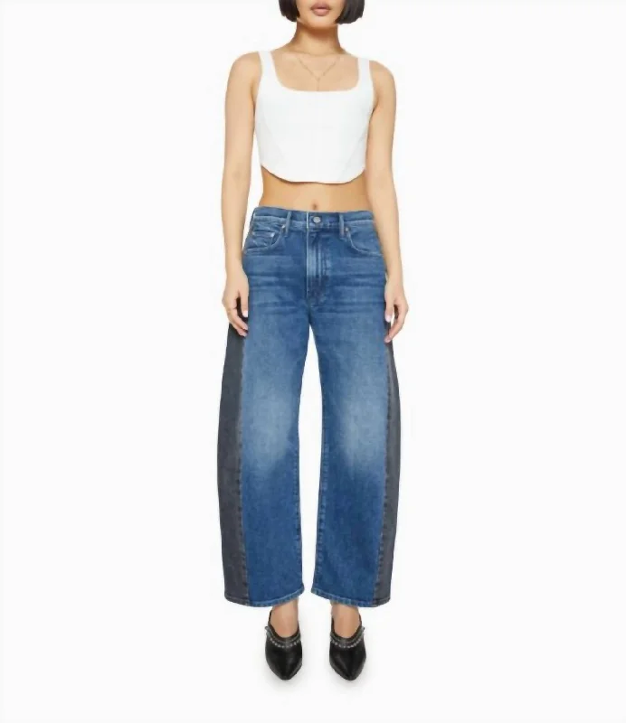 Comfortable Lounge Wear Lil Half Pipe Flood Jeans In Black And Blue