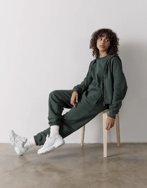 Cozy Fashion The Womens Full Zip Hoodie in Earth Green