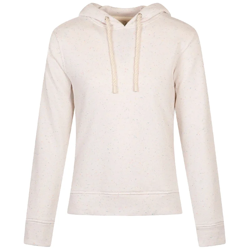 Trendy Layers Womens Cotton Speckle Hoodie Off White - SS25