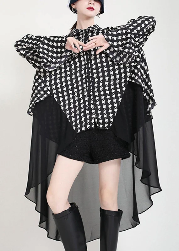 Easygoing Fashion Beautiful Black Print flare sleeve Chiffon Jacket Summer
