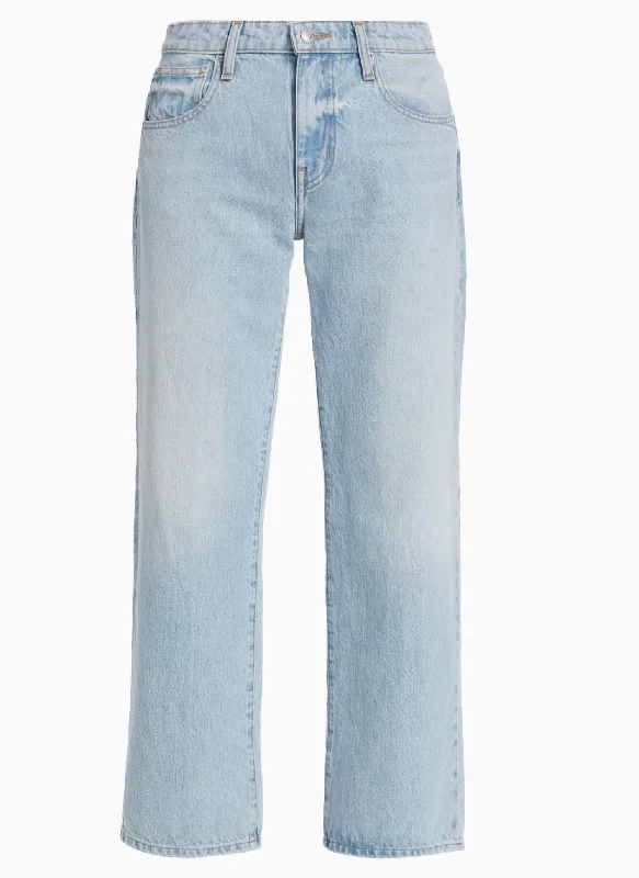 Breathable Style Sofia Mid Rise Relaxed Straight Jean In Blue