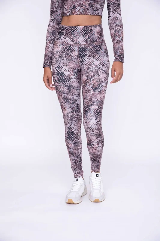 Soft Comfort Wear High-Waisted Leggings In Dusty Snake Print