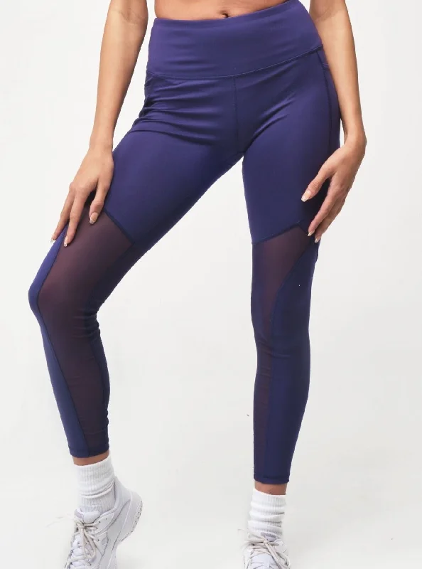 Comfortable Jackets High-Rise Mesh Legging - Navy