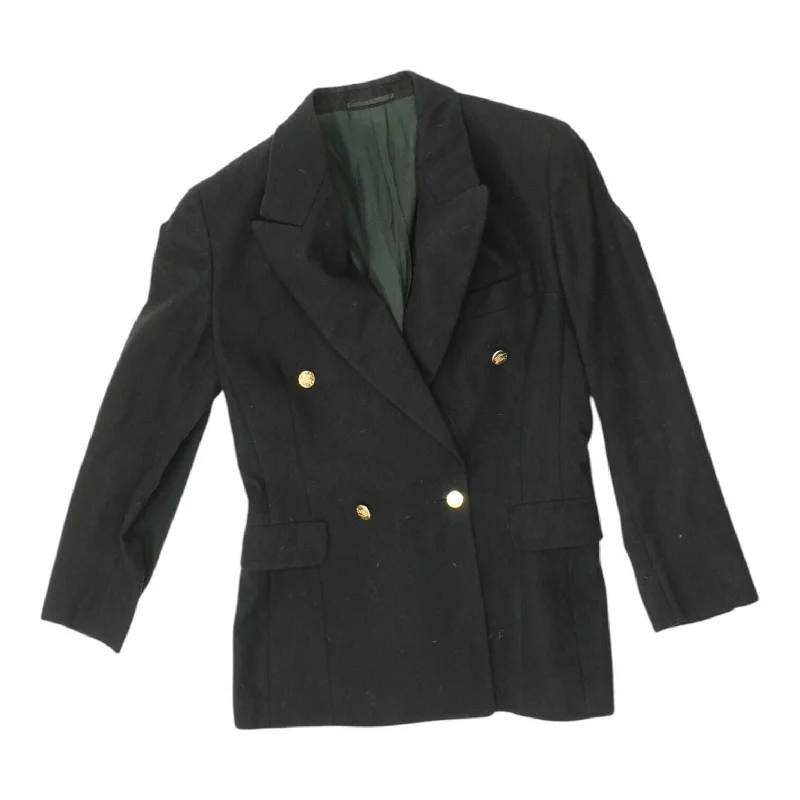 Soft Comfort Wear Burberry Womens Blazer Jacket | Vintage Double Breasted Black High End Designer