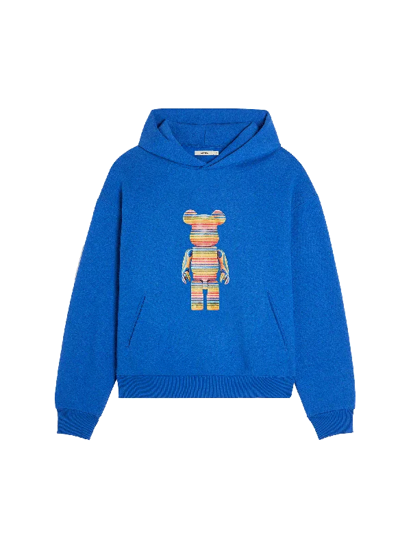 Light Layers Pangaia x Haroshi BE@RBRICK™ Recycled Cotton Hoodie—cobalt blue