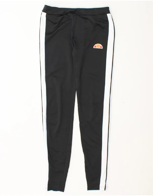 Soft Trends ELLESSE Womens Leggings UK 10 Small Black Colourblock Polyester