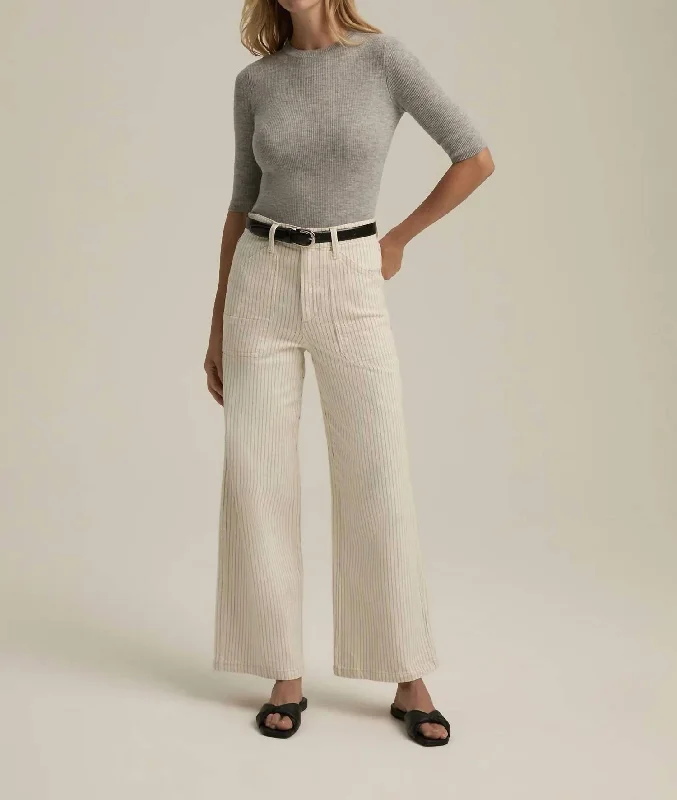 Soft Comfort The Mischa Utility Stripe Jean In Newport