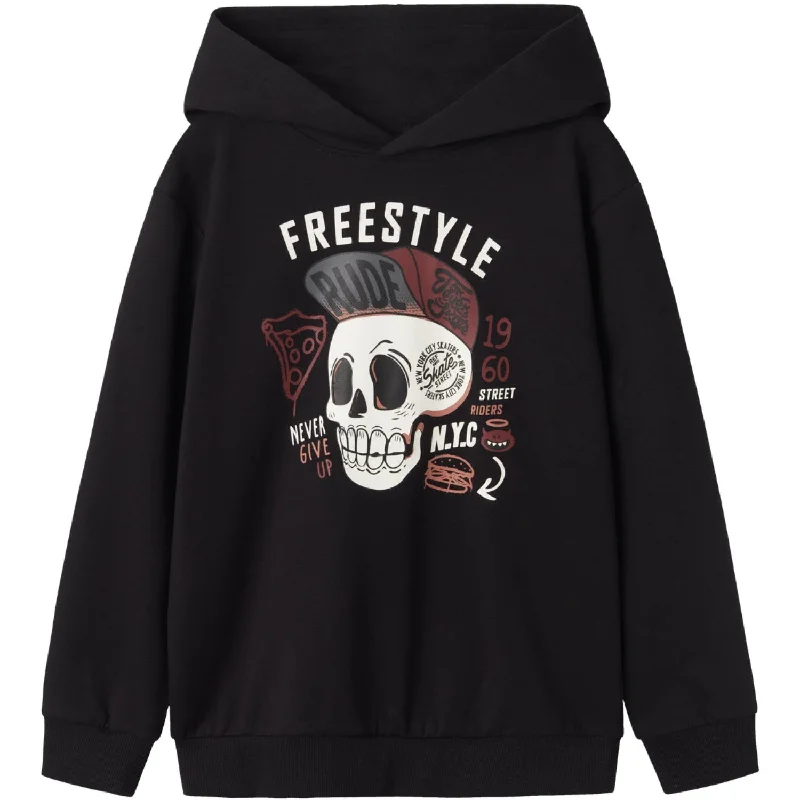 Relaxed Tops Name It Black Tuduke Regular Sweatshirts