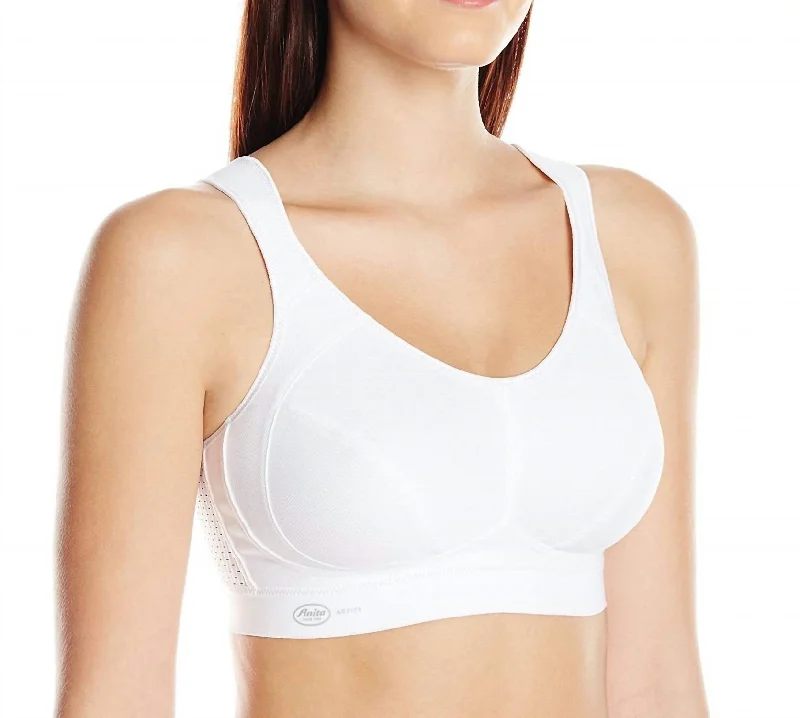 Comfy Dress Maximum Control Wire-Free Sports Bra In White