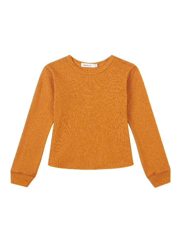 Casual Fit mini scoop waffle long sleeve t.shirt
