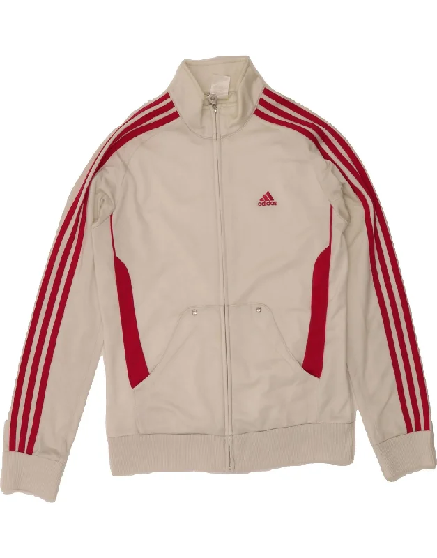 Trendy Looks ADIDAS Womens Tracksuit Top Jacket UK 12 Medium White Colourblock