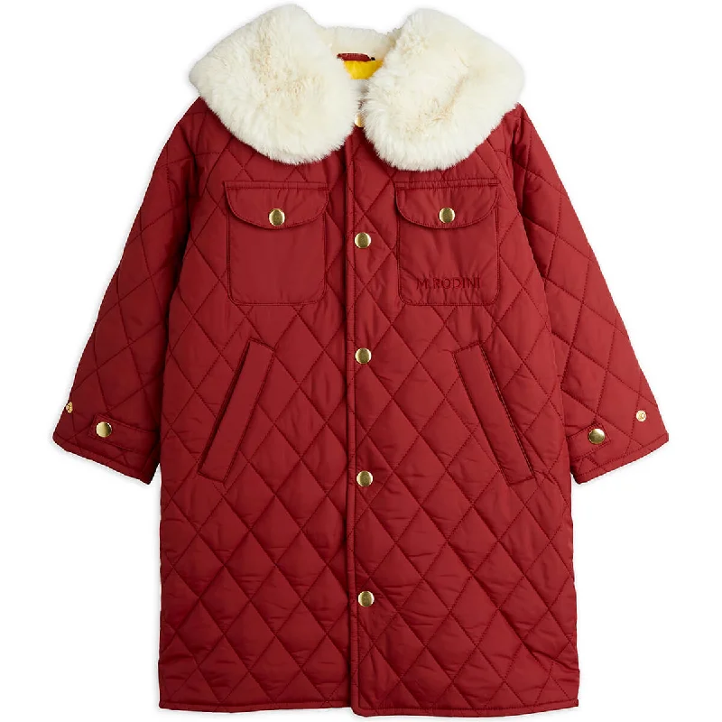 Breezy Outfits Diamond Quilted Coat in Brown by Mini Rodini
